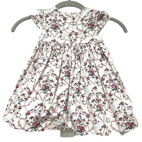 Janie and Jack Girls 18-24 Mos. Red Rose Holiday Floral Pleated Cap Sleeve Dress - Picture 2 of 12